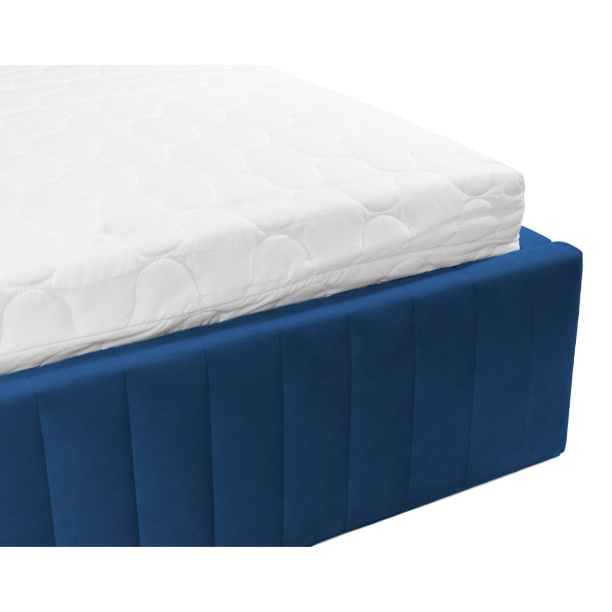 Stuart - lit coffre - 180x200 cm - sommier inclus - en velours - Bleu marine