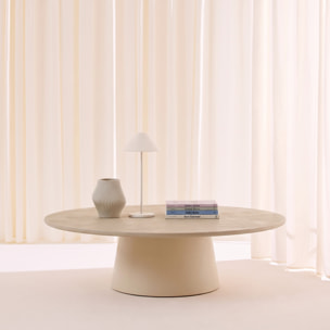 Table basse ovale finition effet béton NELL