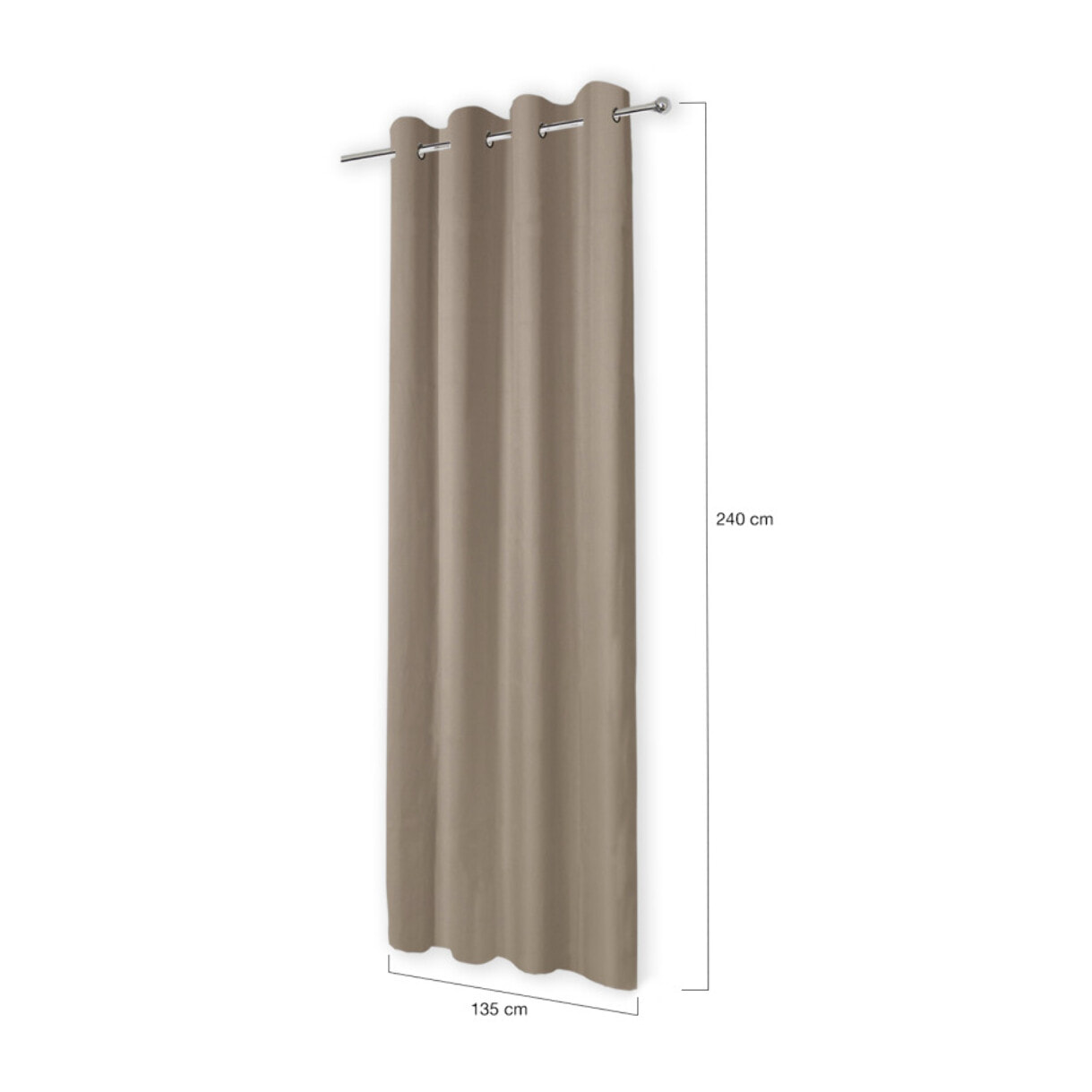 Rideaux thermiques taupe 135x240 cm - lot de 2