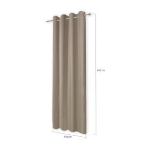 Rideaux thermiques taupe 135x240 cm - lot de 2