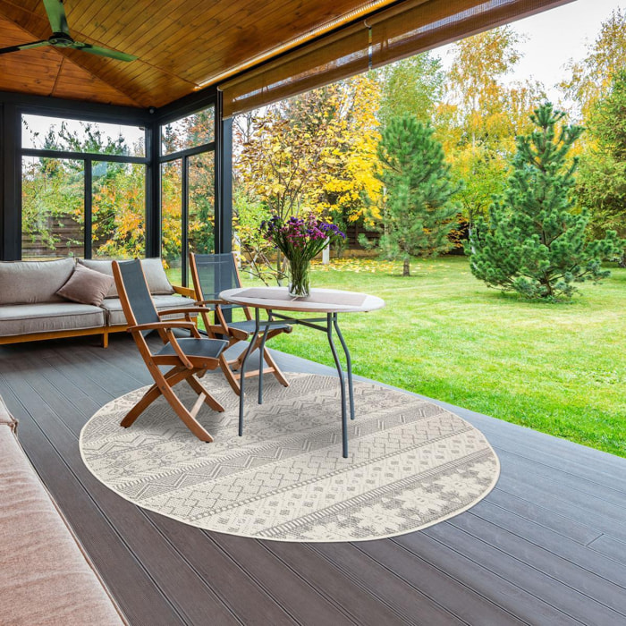 Tapis rond d'extérieur, kilim reversible EX1 RT