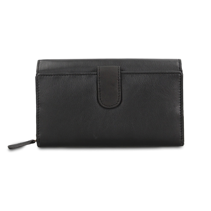 Portafoglio donna vera pelle - Modello Novara Elite - Casual - 17.5 x 10.0 x 4.5 cm