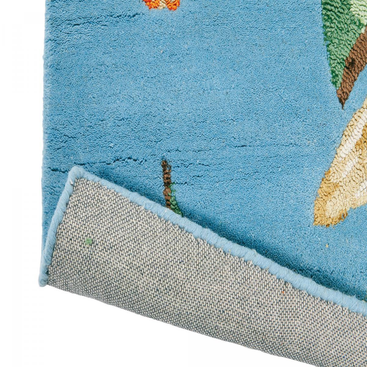 Tapis salon et chambre fait à la main en laine motif floral VAMA