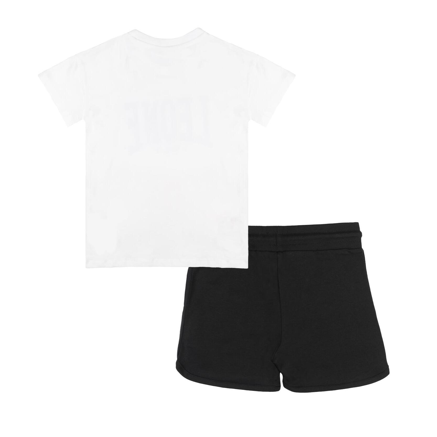 Conjunto niña con camiseta de algodón Leone Rainbow y pantalón corto