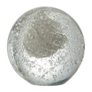 J-Line presse-papier Bulle - verre - argent - small