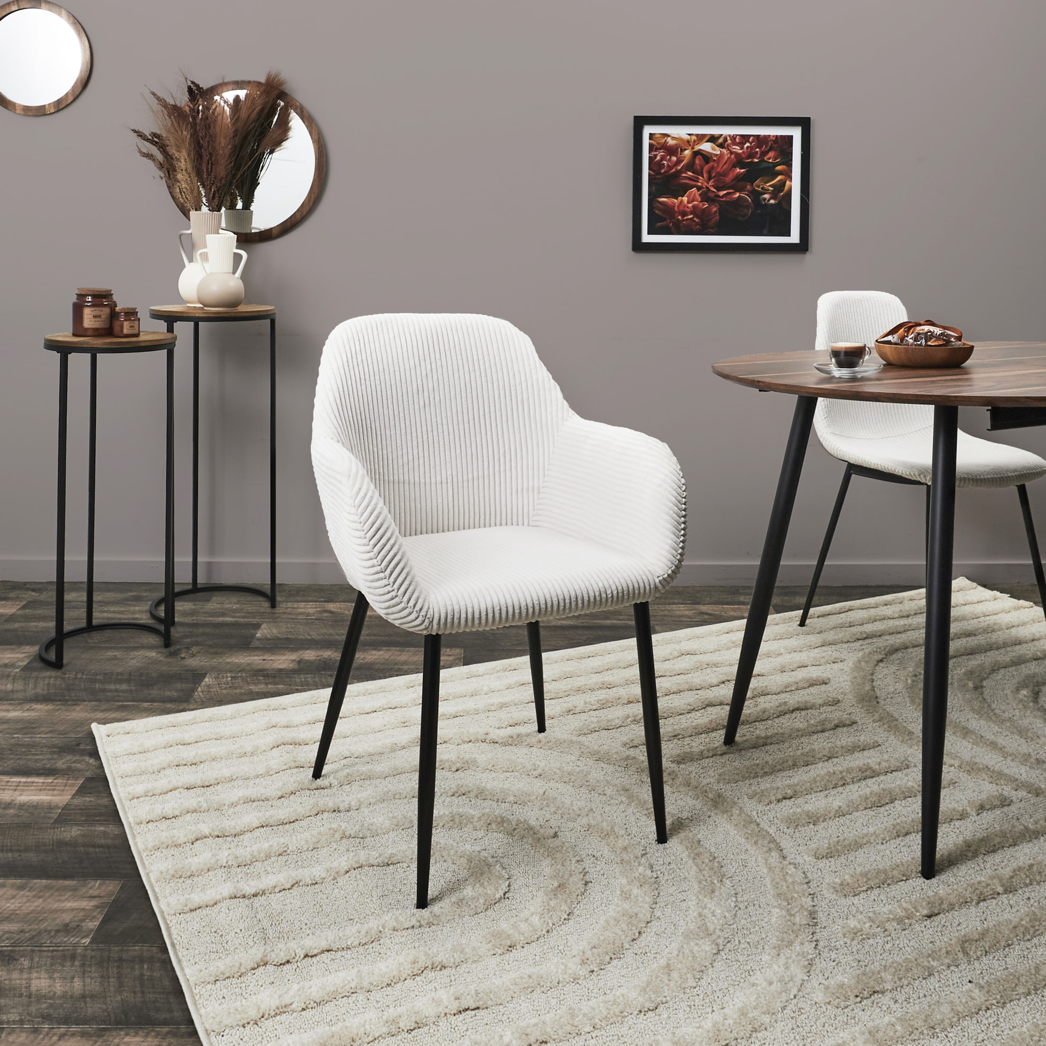 Fauteuil Cotele Scott Taupe - Lot de 2