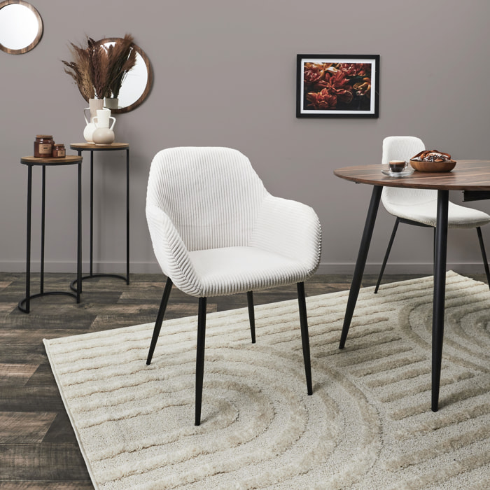 Fauteuil Cotele Scott Taupe - Lot de 2