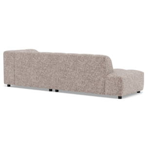 Curtis - canapé d'angle droit 4 places sans accoudoir en tissu texturé - Taupe