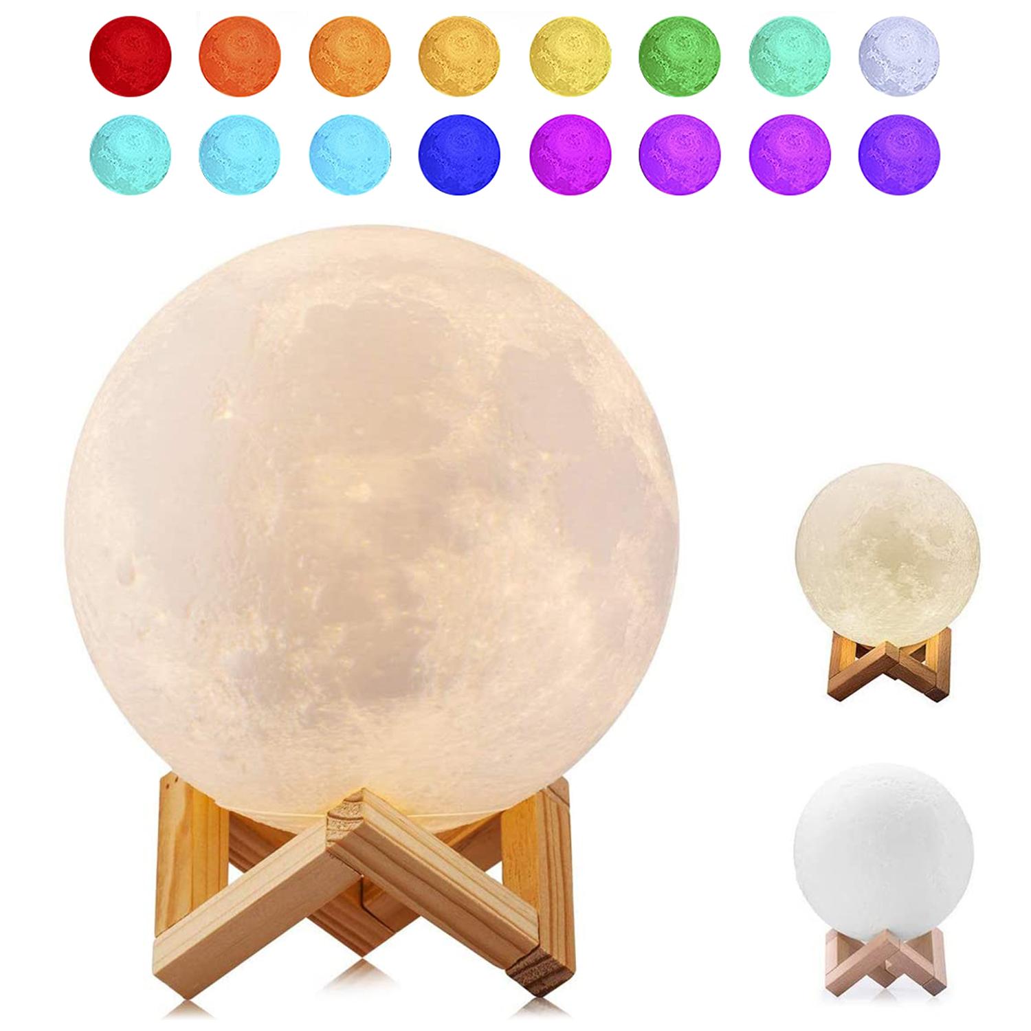 Lampada lunare multicolore Moon Light con telecomando e modalità di illuminazione 15 cm.