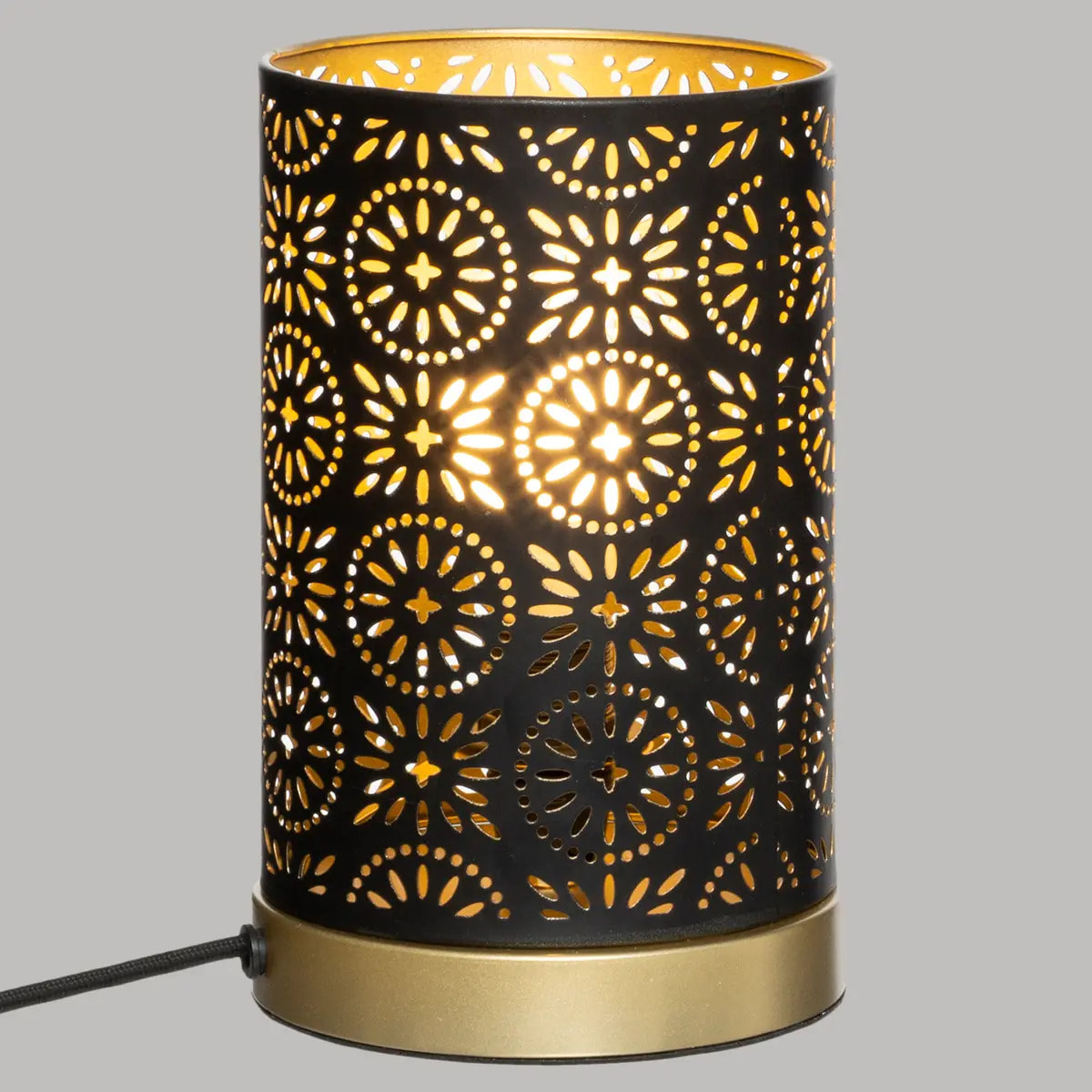 Lampe "Gypsy" noire - métal ajouré H19 cm