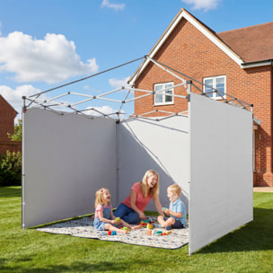 Lot de 3 parois latérales zippées tonnelle barnum 3 x 3 m blanc