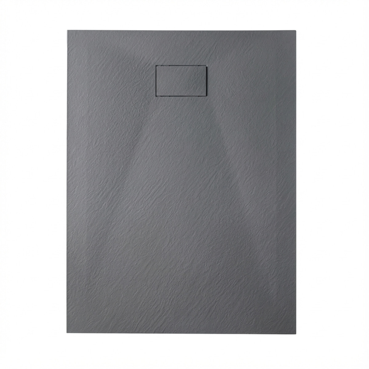 Essential 120x80 cm receveur de douche rectangulaire à poser SMC avec surface effet pierre, gris foncé (CERAES12080DG)
