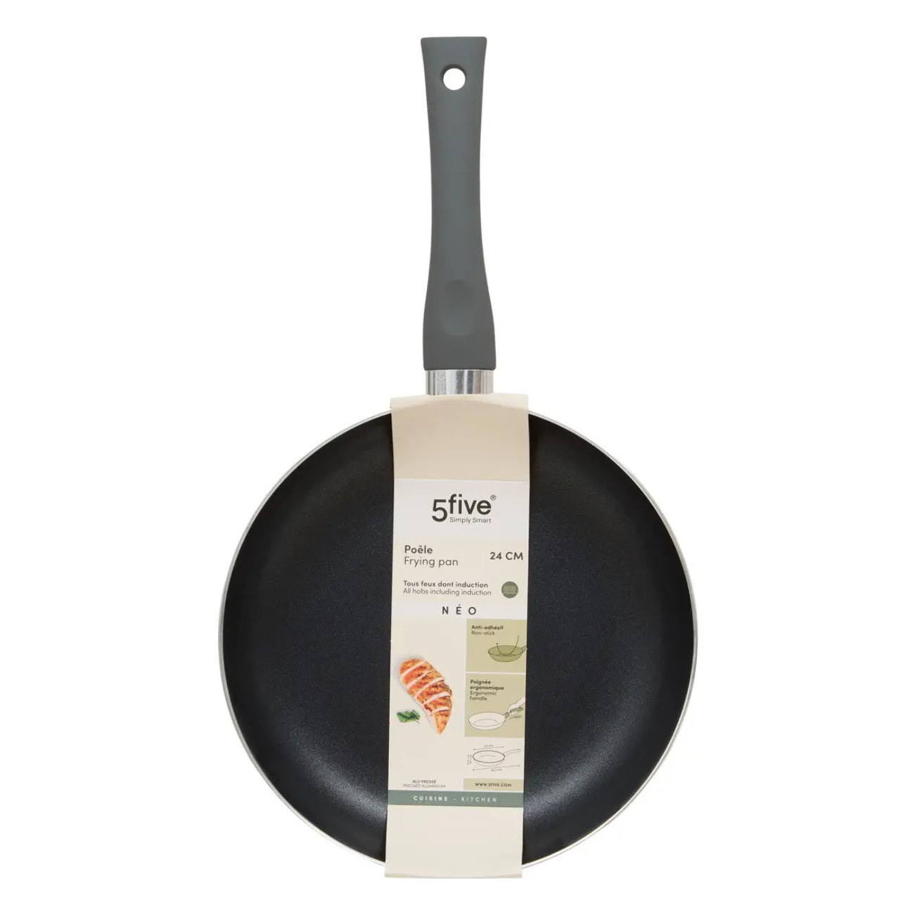 Poêle Neo D24cm aluminium gris
