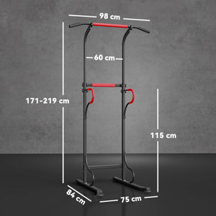Barra de Dominadas Altura Regulable, Estación de Fondos Resistente para Gimnasio en Casa, Máquina Dominadas Multifuncional, para Entrenamiento de Fuerza