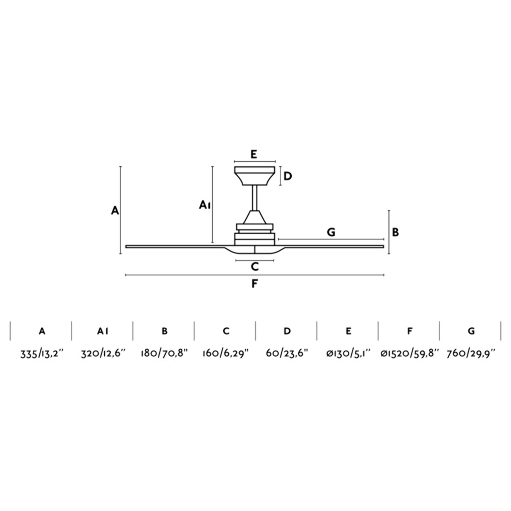 ALO L Ventilatore a soffitto nero/legno