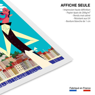 Poster un pastis sur le vieux port Affiche seule