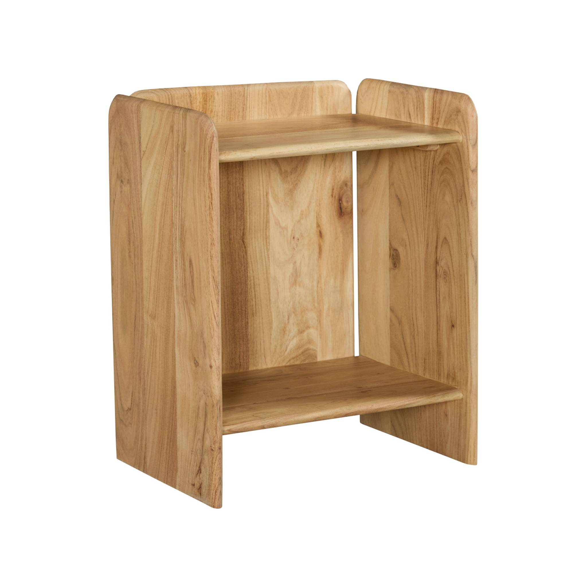 Table de chevet exotique bois d'acacia 2 niveaux TARA
