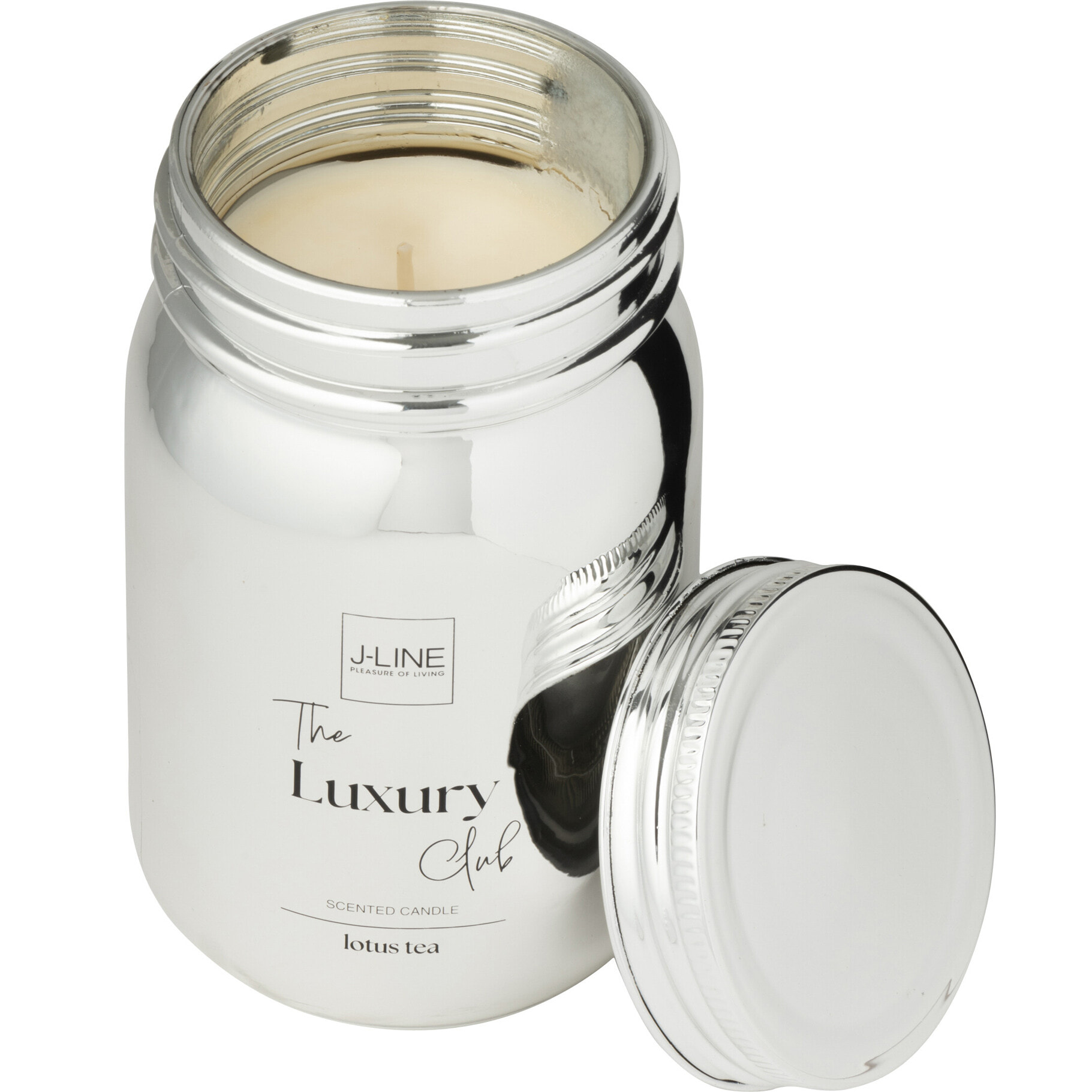 J-Line bougie parfumée Bocal - verre - argent - 69H