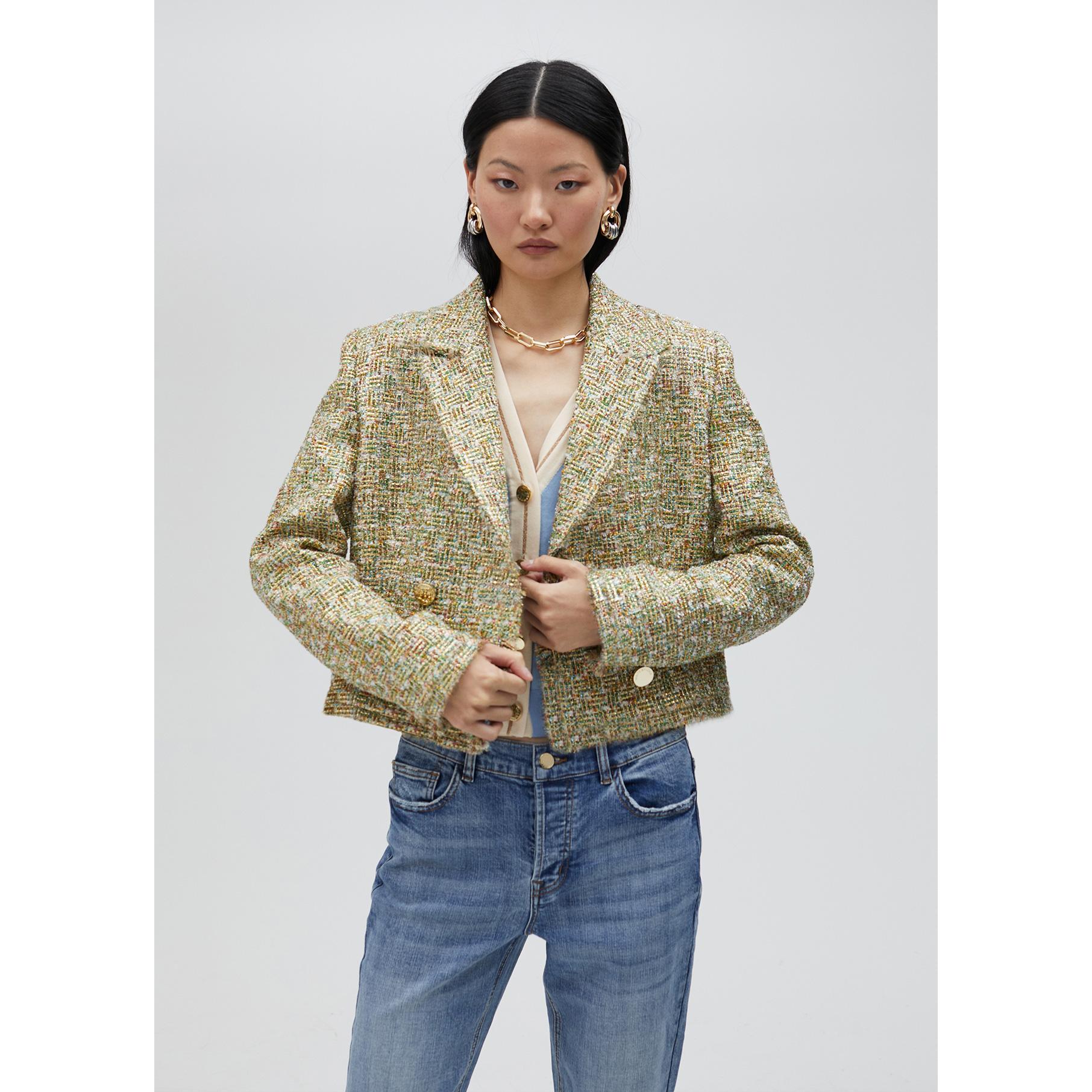 Giacca cropped in tweed