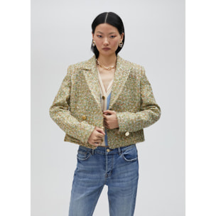 Giacca cropped in tweed