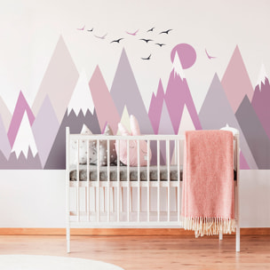 Stickers muraux enfants - Décoration chambre bébé - Autocollant Sticker mural géant enfant montagnes scandinaves LARINKA