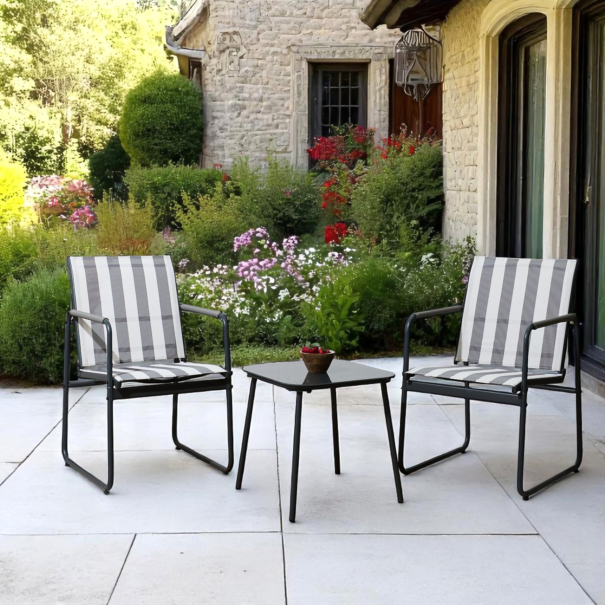 Salon De Jardin Namur 2pcs Gris