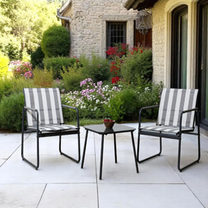 Salon De Jardin Namur 2pcs Gris