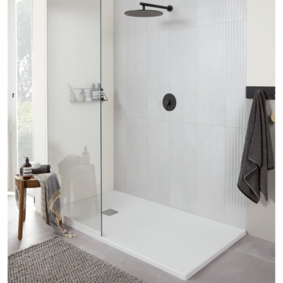 Receveur Planeo acrylique nature gris