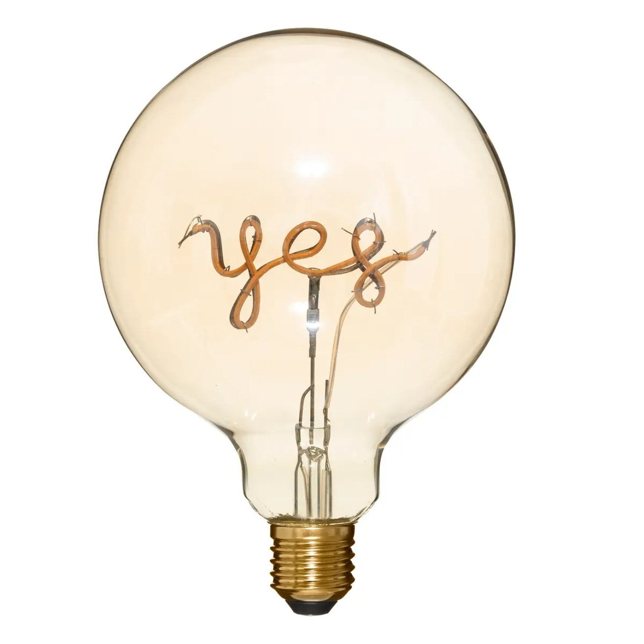 Ampoule LED mot "Yes" ambrée E27