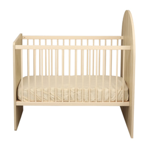 Lit bébé évolutif 120x60 en 90x190 - décor bois chêne sépia forme arche