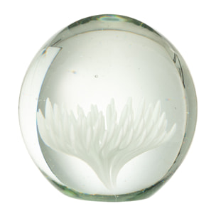 J-Line presse-papier Aster Rond - verre - transparent/blanc