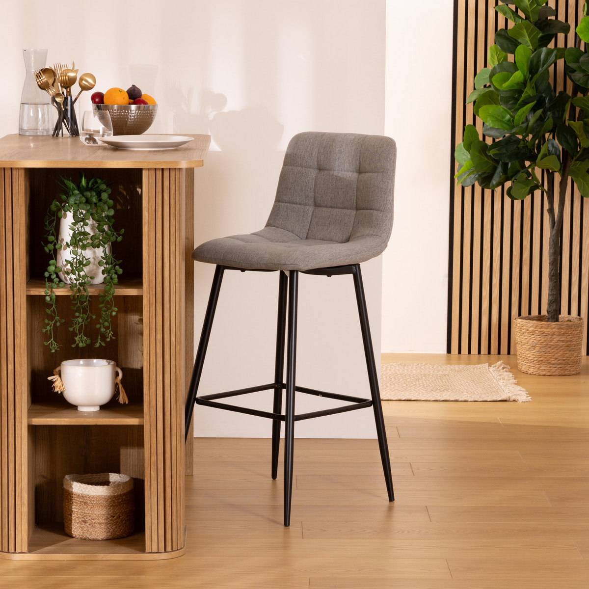 Tabouret de bar "Sirac" gris H104cm