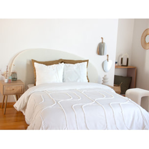 Parure housse de couette coton blanc