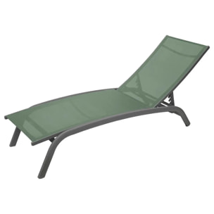 Transat "Bonao" vert olive & graphite 2 roues en aluminium traité époxy