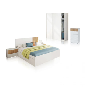 Dormitorio Nitza 5C Max V1 Blanco Artik (Blanco Mate) - Natur