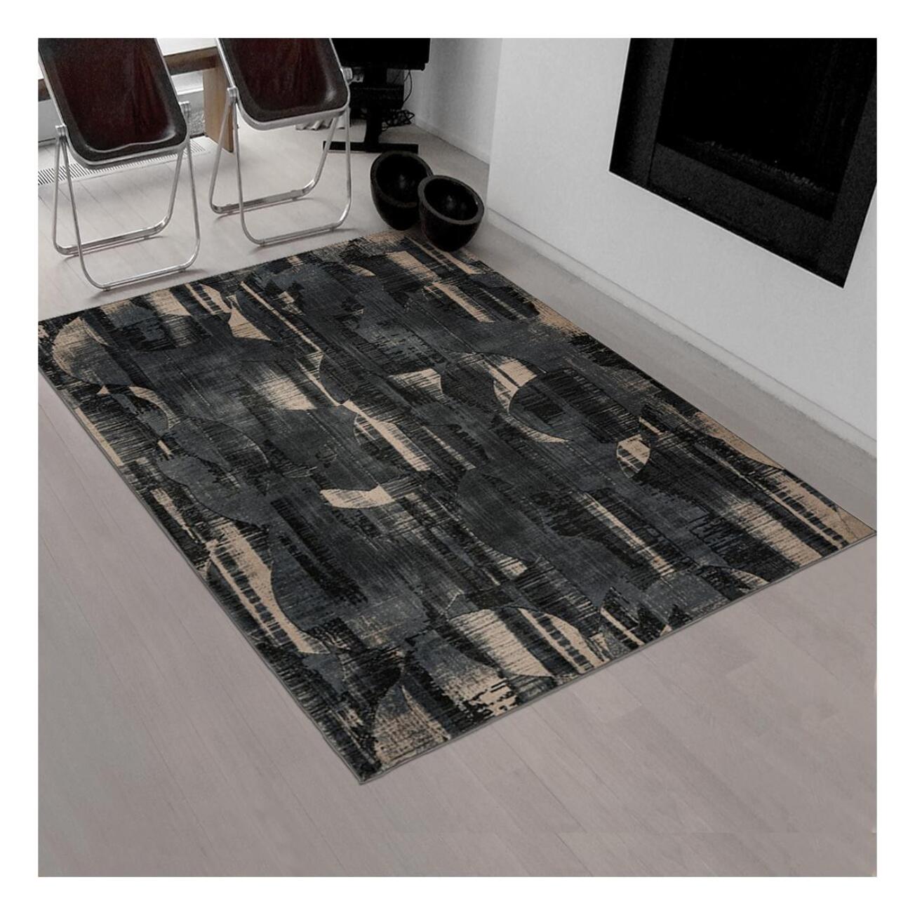 Tapis salon et chambre tissé en PET motif abstrait VAPA