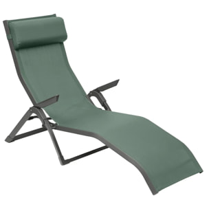 Transat "Decima" vert olive & graphite aluminium traité époxy en texaline