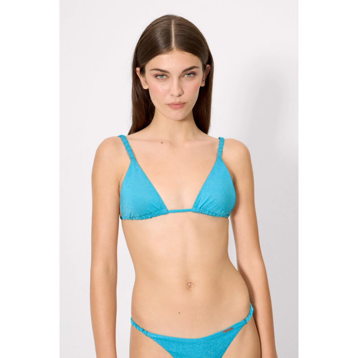 Top bikini a triangolo Blu