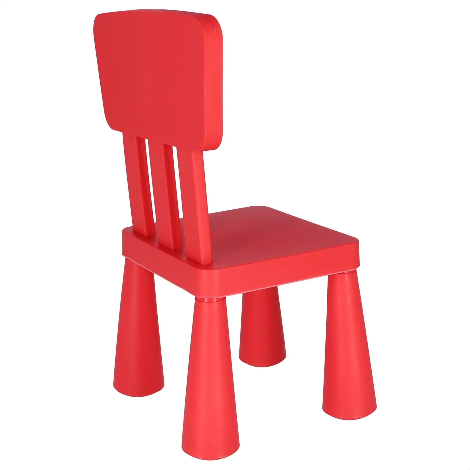 Well home - silla infantil roja en plástico fuerte y resistente, l:38 cm x f:35 cm x h:67 cm