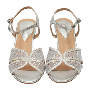 Sandali con strass - tacco 8,0 cm