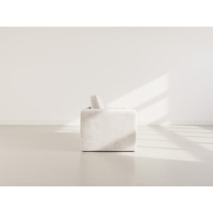 Marilia - Canapé 2 places convertible déplimousse en velours texturé - Beige