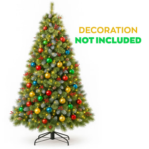 Cortina - Albero di Natale Innevato in PVC e PP con Pigne e Bacche Ø121x210H, 1348 Punte