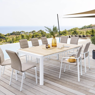 Table de jardin rectangulaire "Paradize" acacia en aluminium