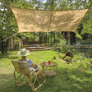 Voile d’ombrage rectangulaire en jute - Naturel