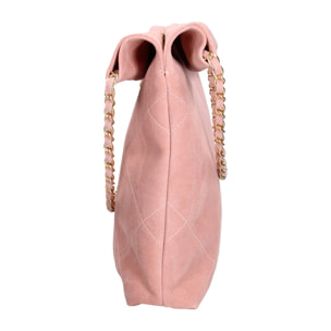 Borsa a spalla da donna Made in Italy - Modello Celeste Elite - Pelle scamosciata - 32.0 x 34.0 x 6.0 cm