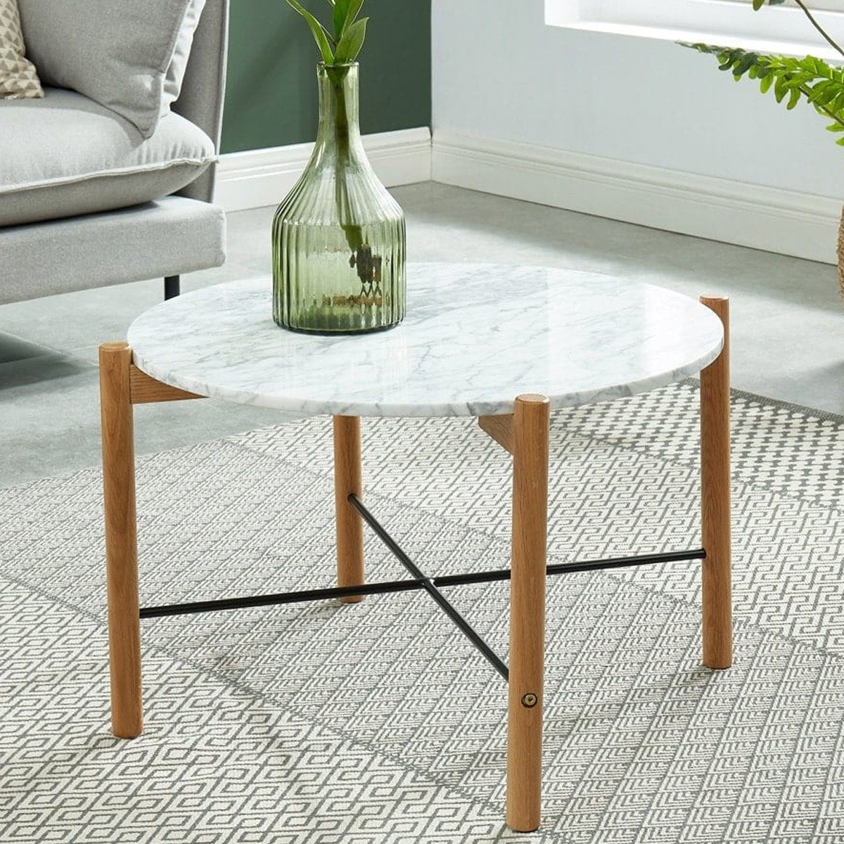 Table basse ronde en marbre - ANNA