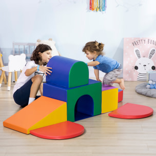 Juego de 7 Bloques Psicomotricidad para Niños Bloques de Construcción Figuras de Construcción Juguete para Aprendizaje para Escalar y Gatear Multicolor