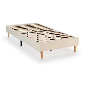 Base tapizada Niebla tela borreguito Beige