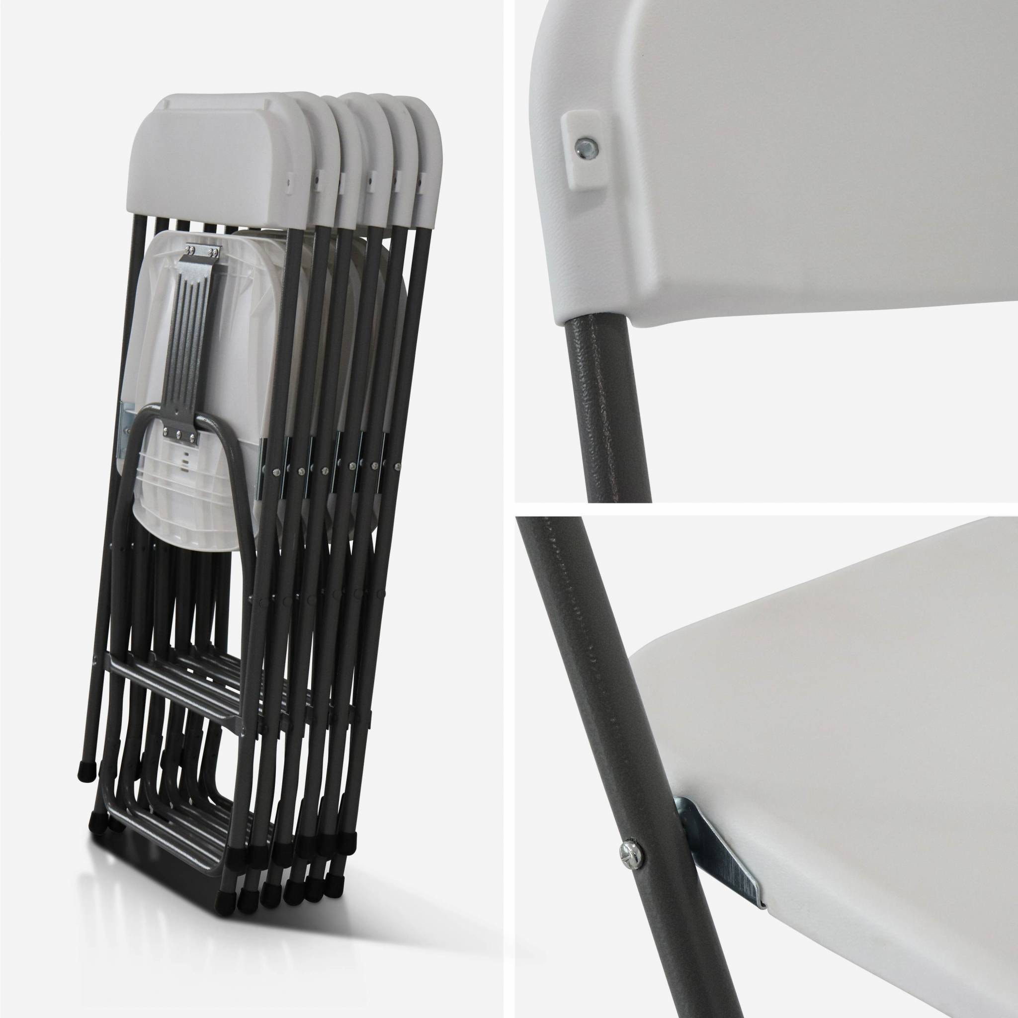 Chaises de réception pliantes – Fiesta – 6 chaises d'appoint en plastique et métal