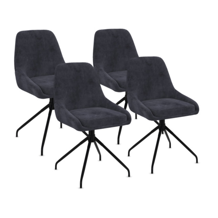 Chaises Olivia pivotantes - Gris anthracite